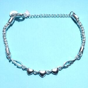 Heart Wings Angel Love Bracelet Sterling Silver 925 Birthday Christmas Gift NEW!